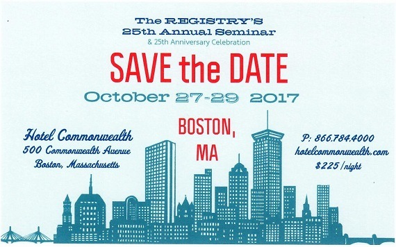 2017 Annual Seminar Boston, October 27-29
