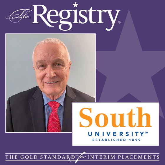 Congratulations to Registry Member Kenneth Zirkle for being selected to serve as Interim President of South University, Columbia.