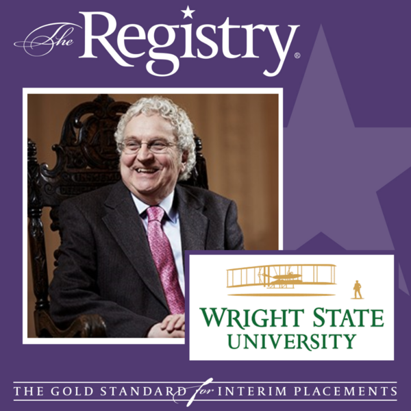 Compliments to Registry Member Oliver Evans on his recent placement as Interim Provost at Wright State University.