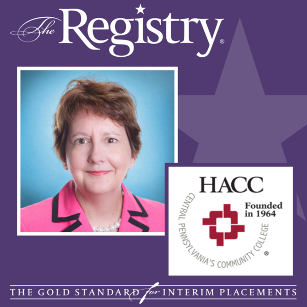 Congratulations to Registry Member Luegina Mounfield on her placement as Interim Provost and VP of Academic Affairs at HACC, Central Pennsylvania's Community College.