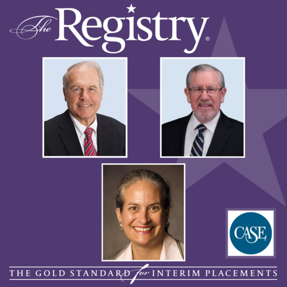 Registry President Bryan Carlson, Vice President Kevin Matthews and Member Patricia Jackson were featured this month in an article in Council for Advancement and Support of Education about the importance and strategies of Interim Leadership.