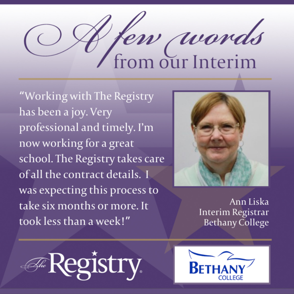 We are grateful to hear Registry Member Ann Liska's experience while working with us to find the perfect interim role for her skill set.