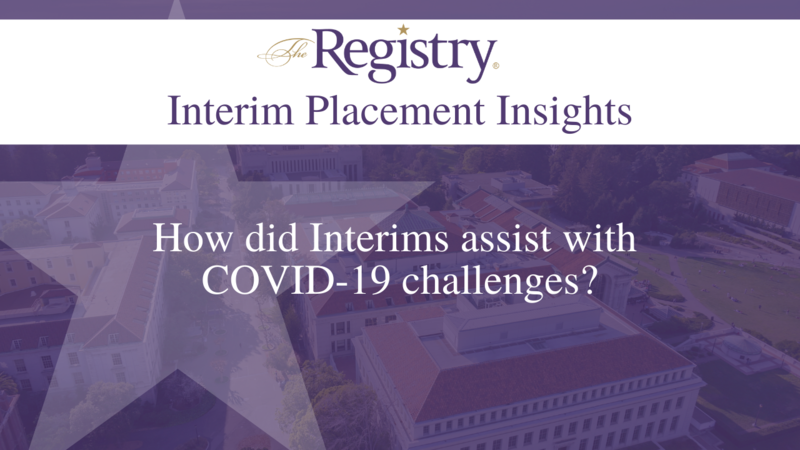 Curious as to how Registry Interims have assisted with COVID-19 challenges during their placements?