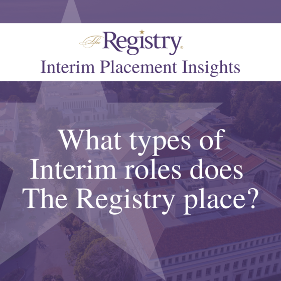The Registry is here to find the best Interim placement for your leadership team.