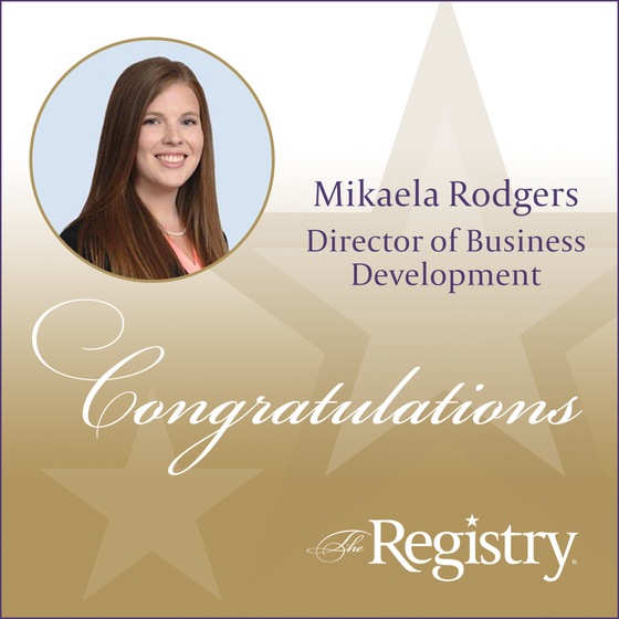 Congratulations to The Registry staff member Mikaela Rodgers for her recent promotion to Director of Business Development