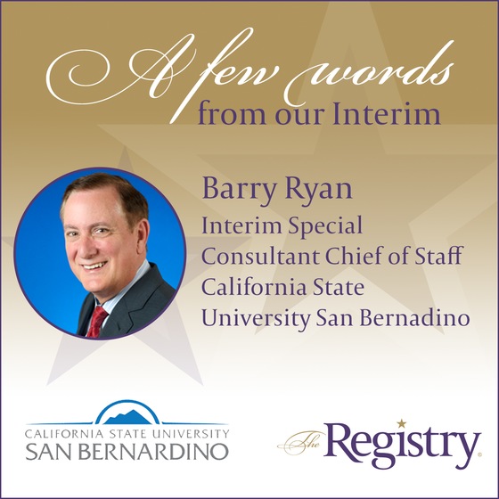 Our process helps Registry Members, like Barry Ryan, transition smoothly into interim positions