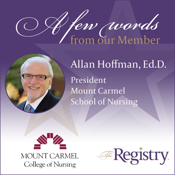 Thank you, Allan Hoffman, Ed.D. for this reflection of your experience as a Registry Member.