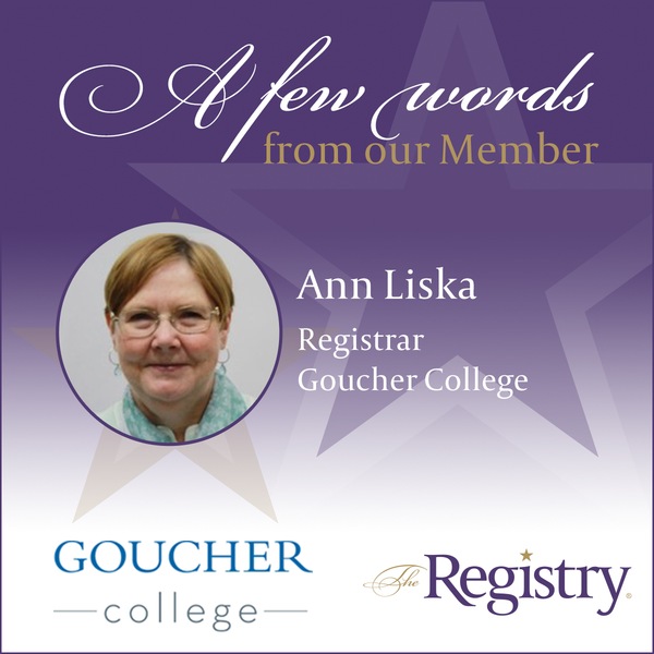 Thank you, Ann Liska, for your reflection of being a Registry Member.