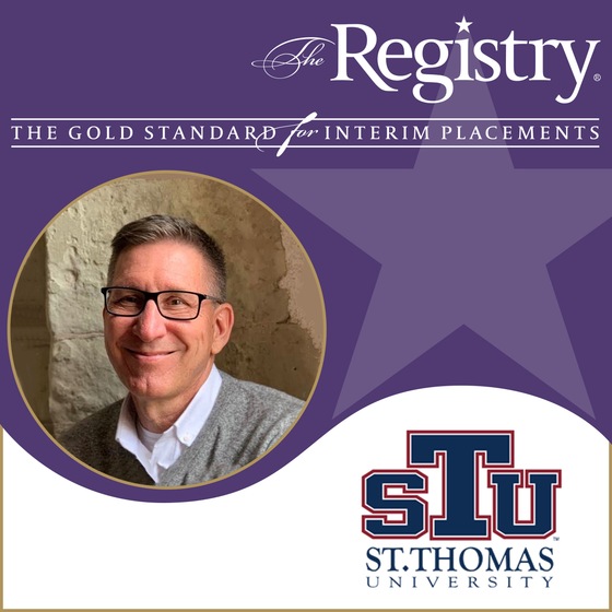 Well wishes to Registry Member John Michalenko as he continues his role as Interim Vice President of Student Affairs at St. Thomas University.