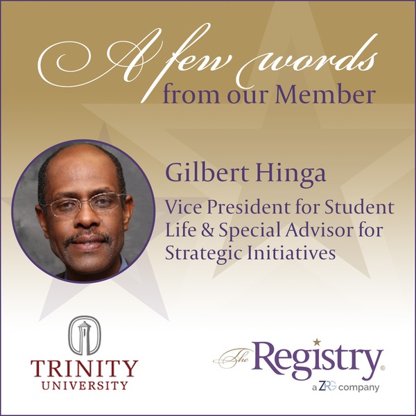 After a 20 plus-year career in higher education in Student Affairs, Gilbert Hinga joined The Registry so he could expand his national reach and impact in the field that he loves so much.
