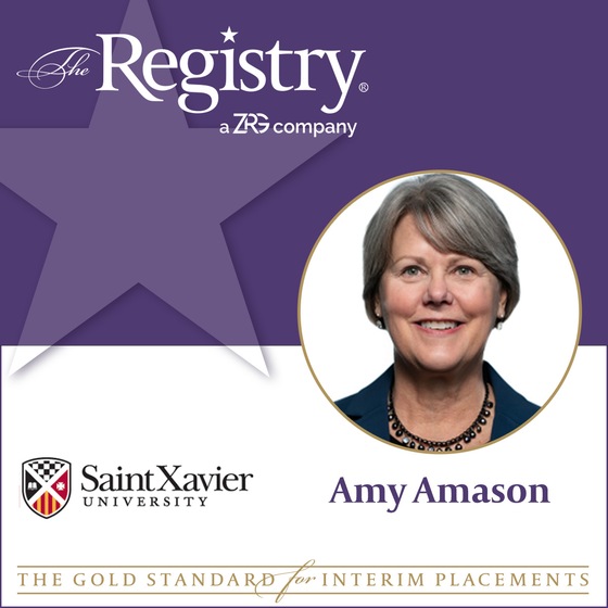 Congratulations to Amy Amason on her placement as Interim Chief Advancement Officer at Saint Xavier University