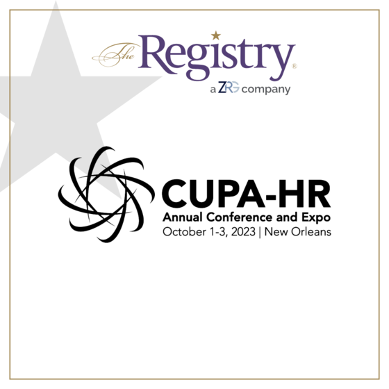 It’s with great pleasure that we announce The Registry's participation at the CUPA-HR Annual Conference in New Orleans from October 1 to 3.