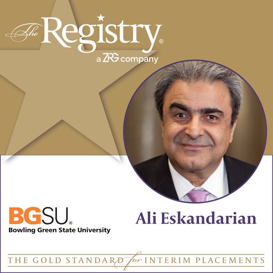 Congratulations to Registry Member Ali Eskandarian for his recent placement at Bowling Green State University as Interim Vice President of Research! Best of luck.