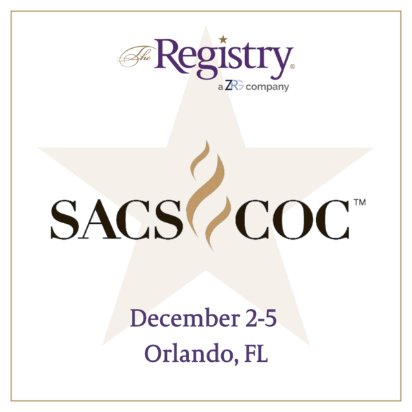 The SACSCOC Annual Meeting begins tomorrow in Orlando, FL.