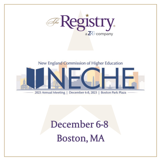 The New England Commission of Higher Education (NECHE) Annual Meeting begins tomorrow in Boston!