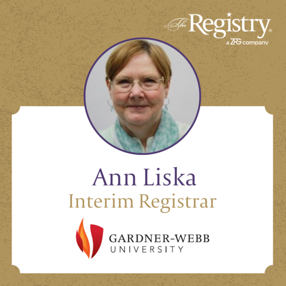 Best wishes to Ann Liska on her recent placement as the Interim Registrar of Gardner-Webb University. We’re proud to be a part of her journey!