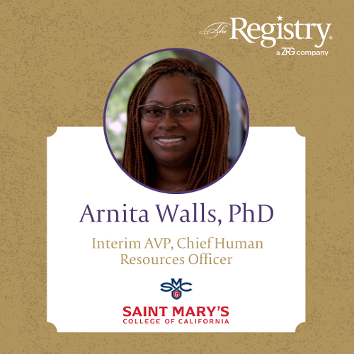 Best of luck to Arnita Walls, PhD, as she begins her placement as Interim AVP, Chief Human Resources Officer at Saint Mary’s College of California.