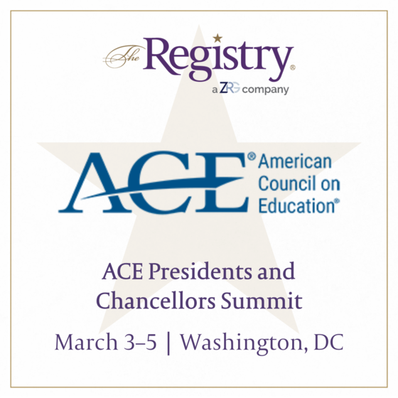 The Registry will be sponsoring The Presidents and Chancellors Summit in Washington, DC. from March 3 to March 5!