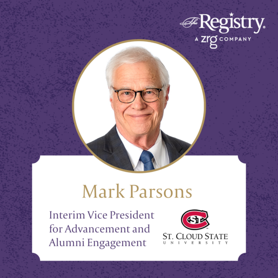 Best of luck to Registry Member Mark Parsons as he takes on the role of Interim Vice President for Advancement and Alumni Engagement at St. Cloud State University.