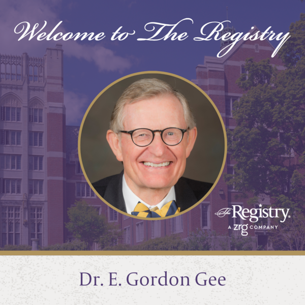 We are delighted to welcome Dr. E. Gordon Gee as a new Member of The Registry.