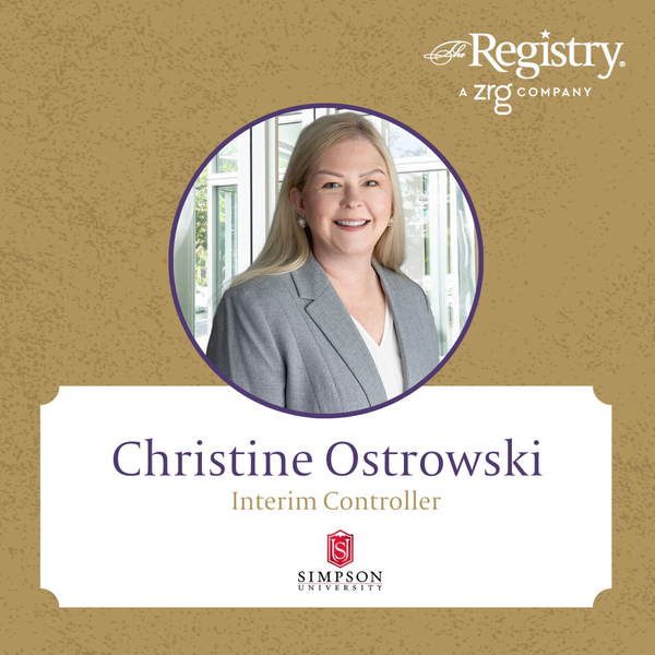 All the best to Registry Associate Christine Ostrowski in her role as Interim Controller at Simpson University.