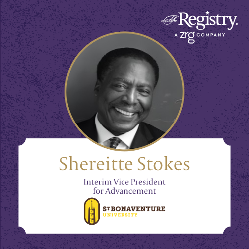 Best of luck to Registry Member Shereitte Stokes as he takes on the role of Interim Vice President for Advancement at St. Bonaventure University.