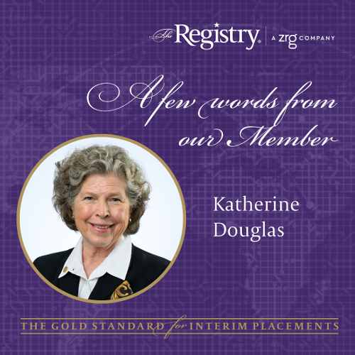 We thank Registry Member Katherine Douglas for sharing more about her experience as a Registry Member.